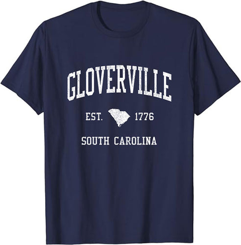 Gloverville South Carolina SC T-Shirt Vintage Athletic Sports Design Tee