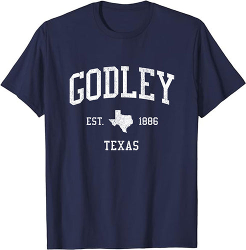 Godley Texas TX T-Shirt Vintage Athletic Sports Design Tee