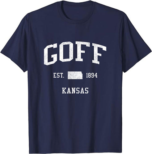 Goff Kansas KS T-Shirt Vintage Athletic Sports Design Tee