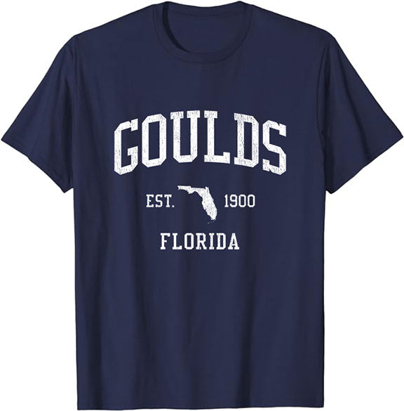 Goulds Florida FL T-Shirt Vintage Athletic Sports Design Tee