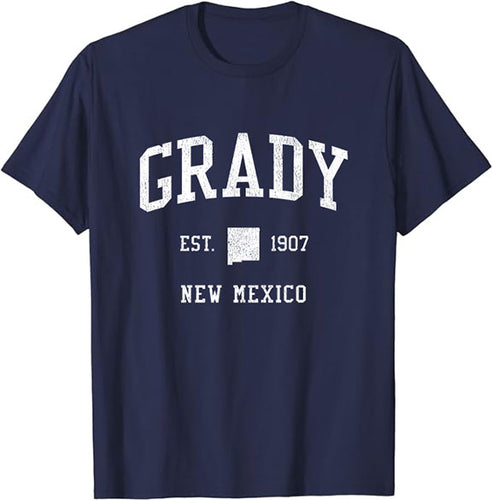 Grady New Mexico NM T-Shirt Vintage Athletic Sports Design Tee