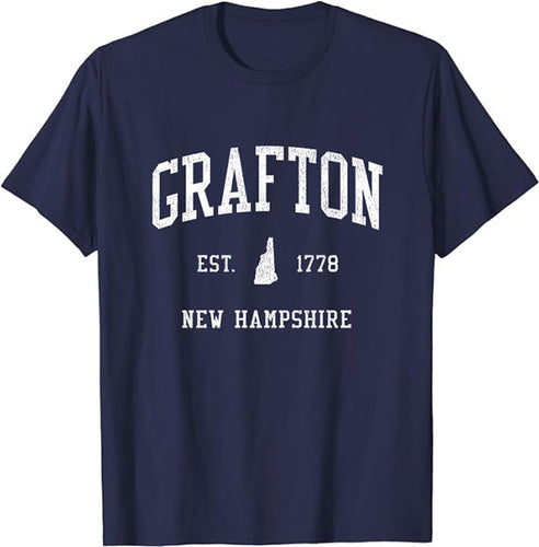 Grafton New Hampshire NH T-Shirt Vintage Athletic Sports Design Tee