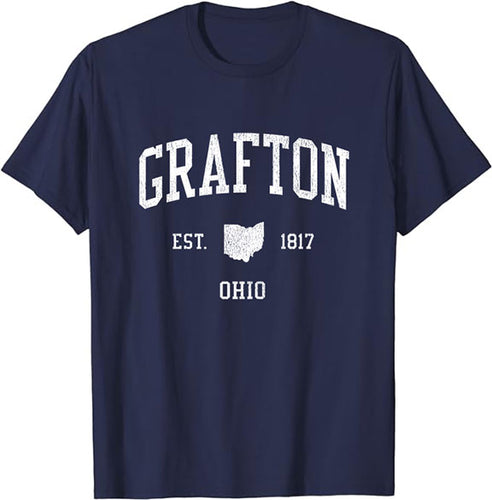 Grafton Ohio OH T-Shirt Vintage Athletic Sports Design Tee