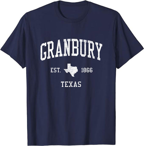 Granbury Texas TX T-Shirt Vintage Athletic Sports Design Tee