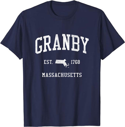 Granby Massachusetts MA T-Shirt Vintage Athletic Sports Design Tee