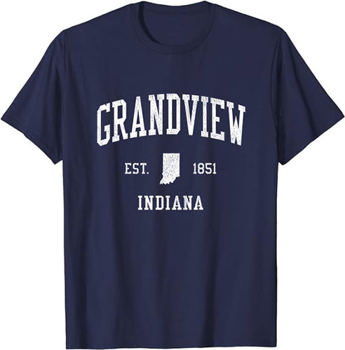 Grandview Indiana IN T-Shirt Vintage Athletic Sports Design Tee