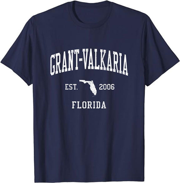 Grant-Valkaria Florida FL T-Shirt Vintage Athletic Sports Design Tee