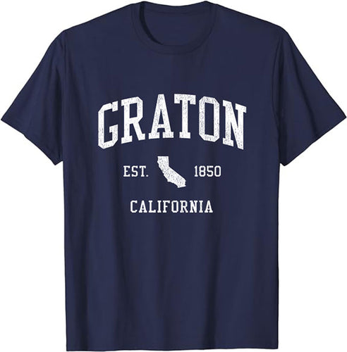 Graton California CA T-Shirt Vintage Athletic Sports Design Tee