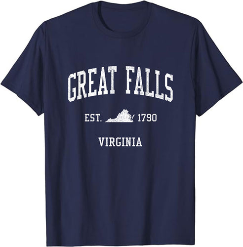 Great Falls Virginia VA Vintage Athletic Sports Design T-Shirt JS01