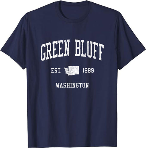 Green Bluff Washington WA T-Shirt Vintage Athletic Sports Design Tee