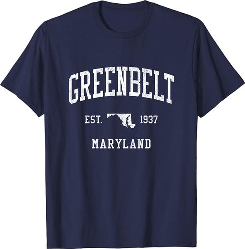 Greenbelt Maryland MD T-Shirt Vintage Athletic Sports Design Tee