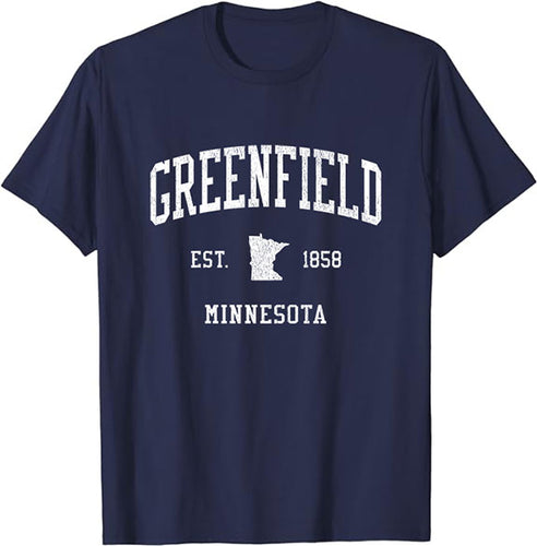 Greenfield Minnesota MN T-Shirt Vintage Athletic Sports Design Tee