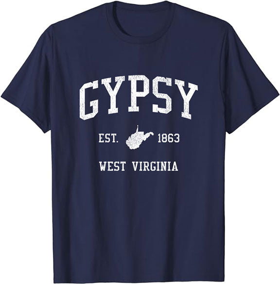 Gypsy West Virginia WV Vintage Athletic Sports Design T-Shirt JS01