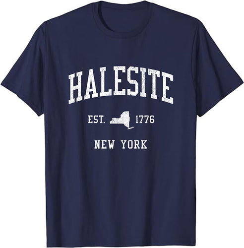 Halesite New York NY T-Shirt Vintage Athletic Sports Design Tee