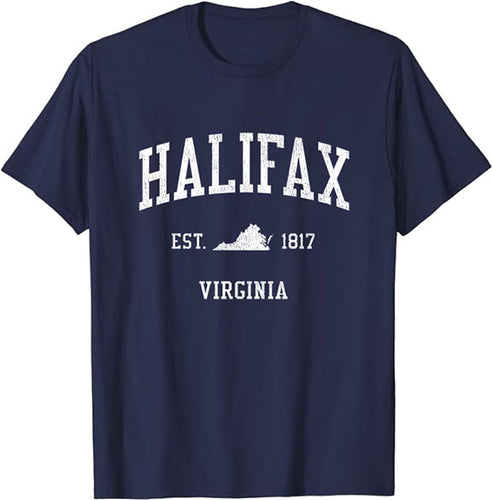 Halifax Virginia VA Vintage Athletic Sports Design T-Shirt JS01