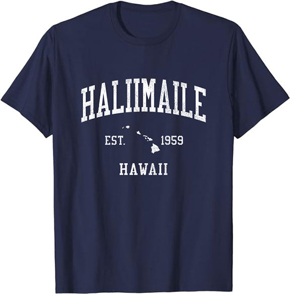 HaliimaileHawaii HI T-Shirt Vintage Athletic Sports Design Tee