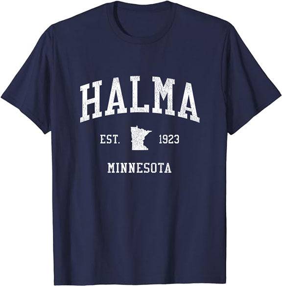 Halma Minnesota MN T-Shirt Vintage Athletic Sports Design Tee