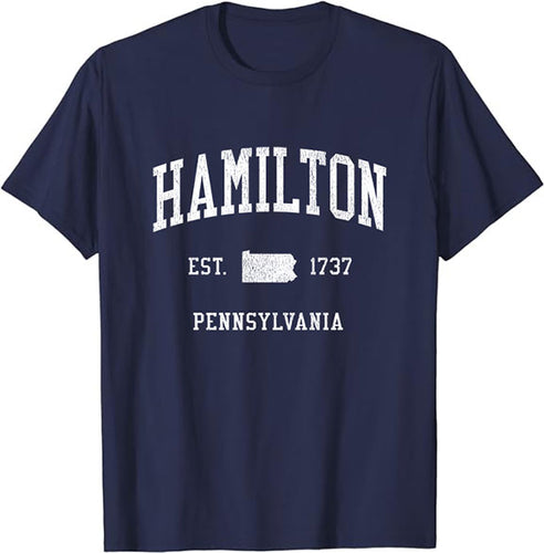 Hamilton Pennsylvania PA T-Shirt Vintage Athletic Sports Design Tee