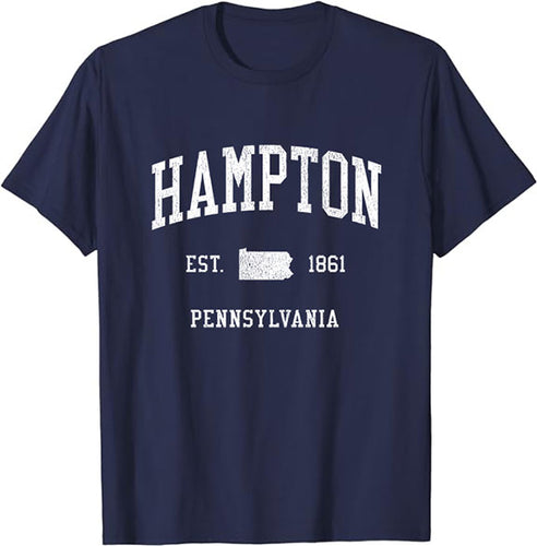 Hampton Pennsylvania PA T-Shirt Vintage Athletic Sports Design Tee