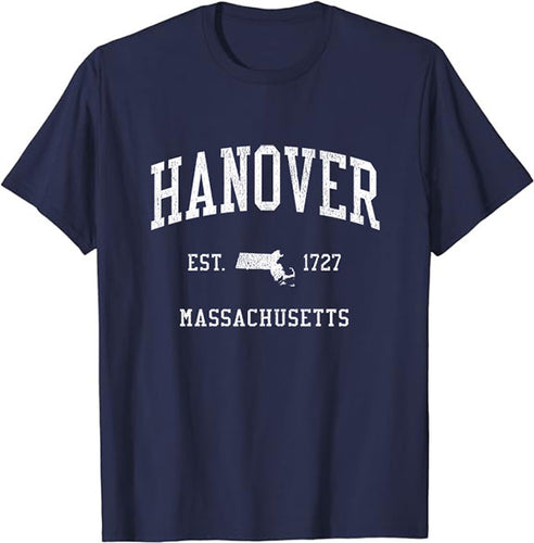 Hanover Massachusetts MA T-Shirt Vintage Athletic Sports Design Tee