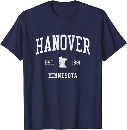 Hanover Minnesota MN T-Shirt Vintage Athletic Sports Design Tee