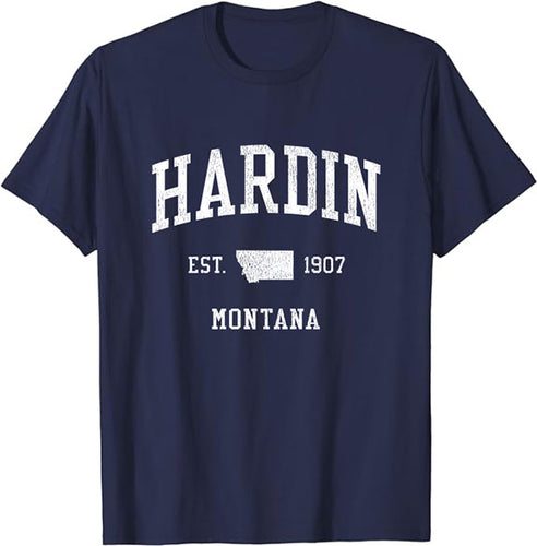 Hardin Montana MT T-Shirt Vintage Athletic Sports Design Tee