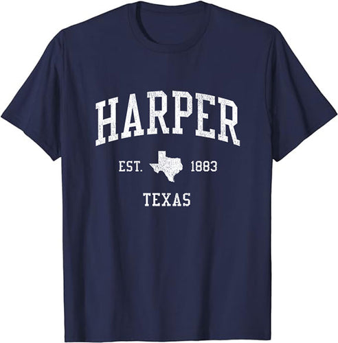 Harper Texas TX T-Shirt Vintage Athletic Sports Design Tee