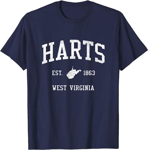 Harts West Virginia WV Vintage Athletic Sports Design T-Shirt JS01