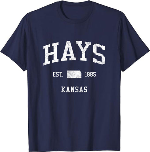 Hays Kansas KS T-Shirt Vintage Athletic Sports Design Tee