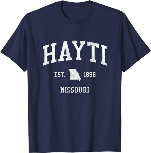 Hayti Missouri MO T-Shirt Vintage Athletic Sports Design Tee