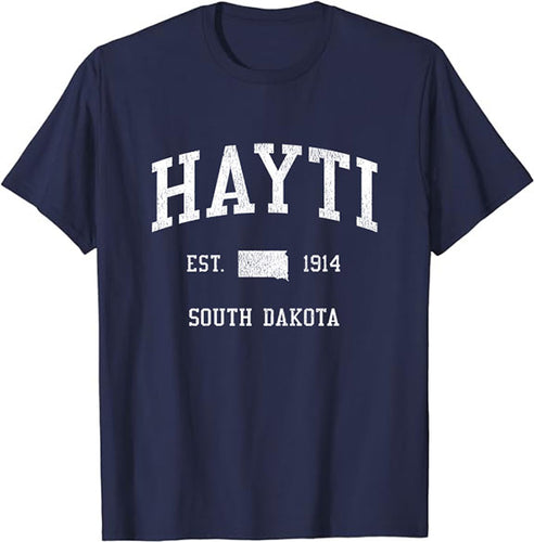 Hayti South Dakota SD T-Shirt Vintage Athletic Sports Design Tee