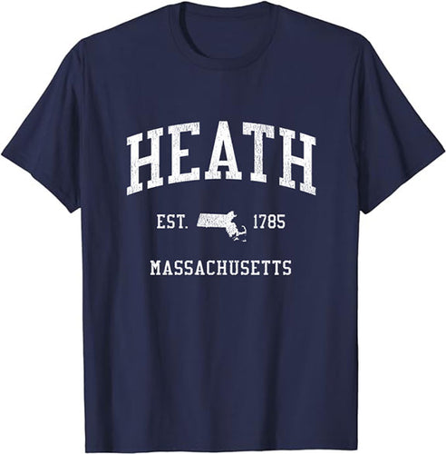 Heath Massachusetts MA T-Shirt Vintage Athletic Sports Design Tee