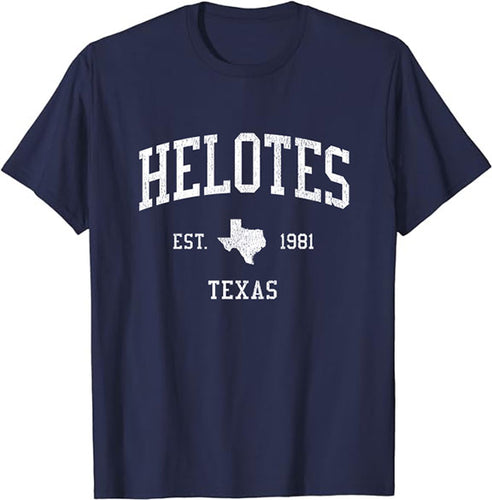 Helotes Texas TX T-Shirt Vintage Athletic Sports Design Tee