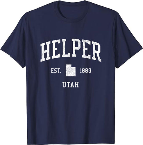 Helper Utah UT T-Shirt Vintage Athletic Sports Design Tee