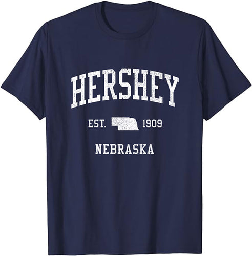 Hershey Nebraska NE T-Shirt Vintage Athletic Sports Design Tee