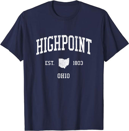 Highpoint Ohio OH T-Shirt Vintage Athletic Sports Design Tee