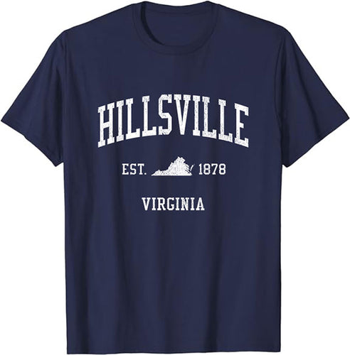 Hillsville Virginia VA Vintage Athletic Sports Design T-Shirt JS01