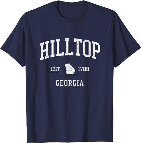 Hilltop Georgia GA T-Shirt Vintage Athletic Sports Design Tee