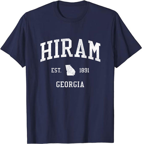 Hiram Georgia GA T-Shirt Vintage Athletic Sports Design Tee