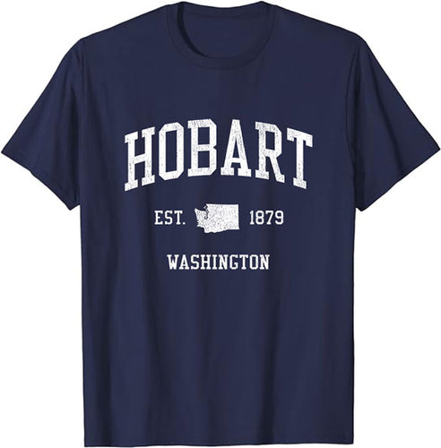 Hobart Washington WA T-Shirt Vintage Athletic Sports Design Tee