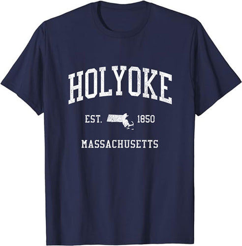 Holyoke Massachusetts MA T-Shirt Vintage Athletic Sports Design Tee