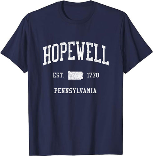 Hopewell Pennsylvania PA T-Shirt Vintage Athletic Sports Design Tee