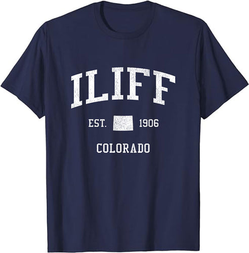 Iliff Colorado CO T-Shirt Vintage Athletic Sports Design Tee