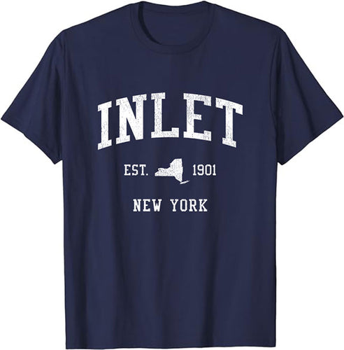 Inlet New York NY T-Shirt Vintage Athletic Sports Design Tee
