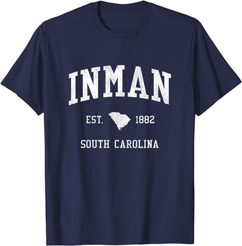 Inman South Carolina SC T-Shirt Vintage Athletic Sports Design Tee