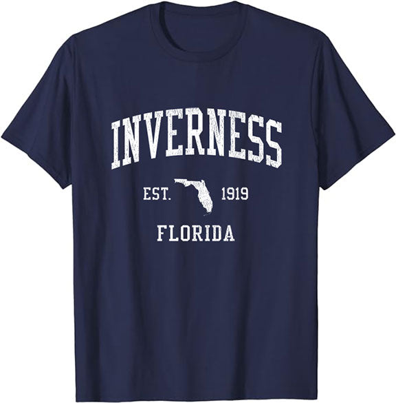 Inverness Florida FL T-Shirt Vintage Athletic Sports Design Tee