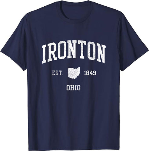 Ironton Ohio OH T-Shirt Vintage Athletic Sports Design Tee