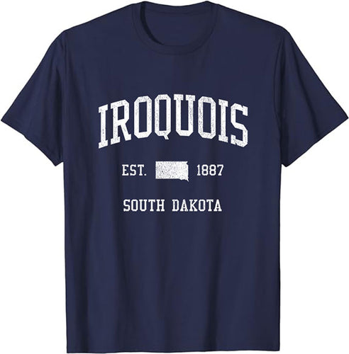 Iroquois South Dakota SD T-Shirt Vintage Athletic Sports Design Tee