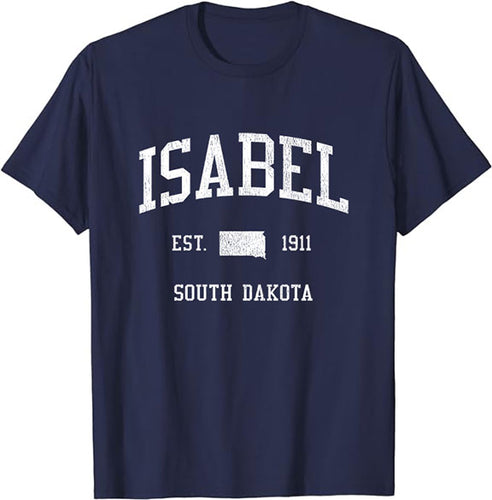 Isabel South Dakota SD T-Shirt Vintage Athletic Sports Design Tee