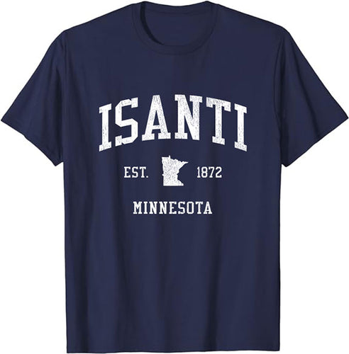 Isanti Minnesota MN T-Shirt Vintage Athletic Sports Design Tee